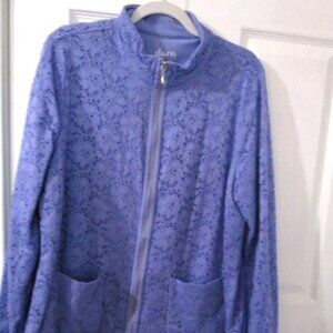 D & CO LAVENDER EYELET JACKET SIZE L Pre owned